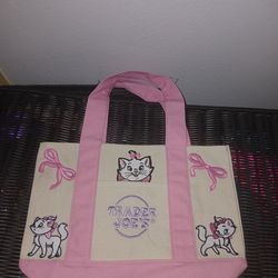 Trader Joe's pink Mini Canvas Tote Bag