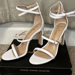 White Strappy heels