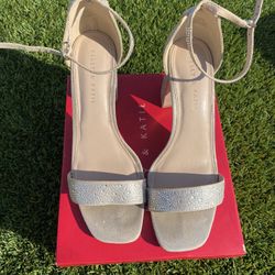 rhinestone beige heels