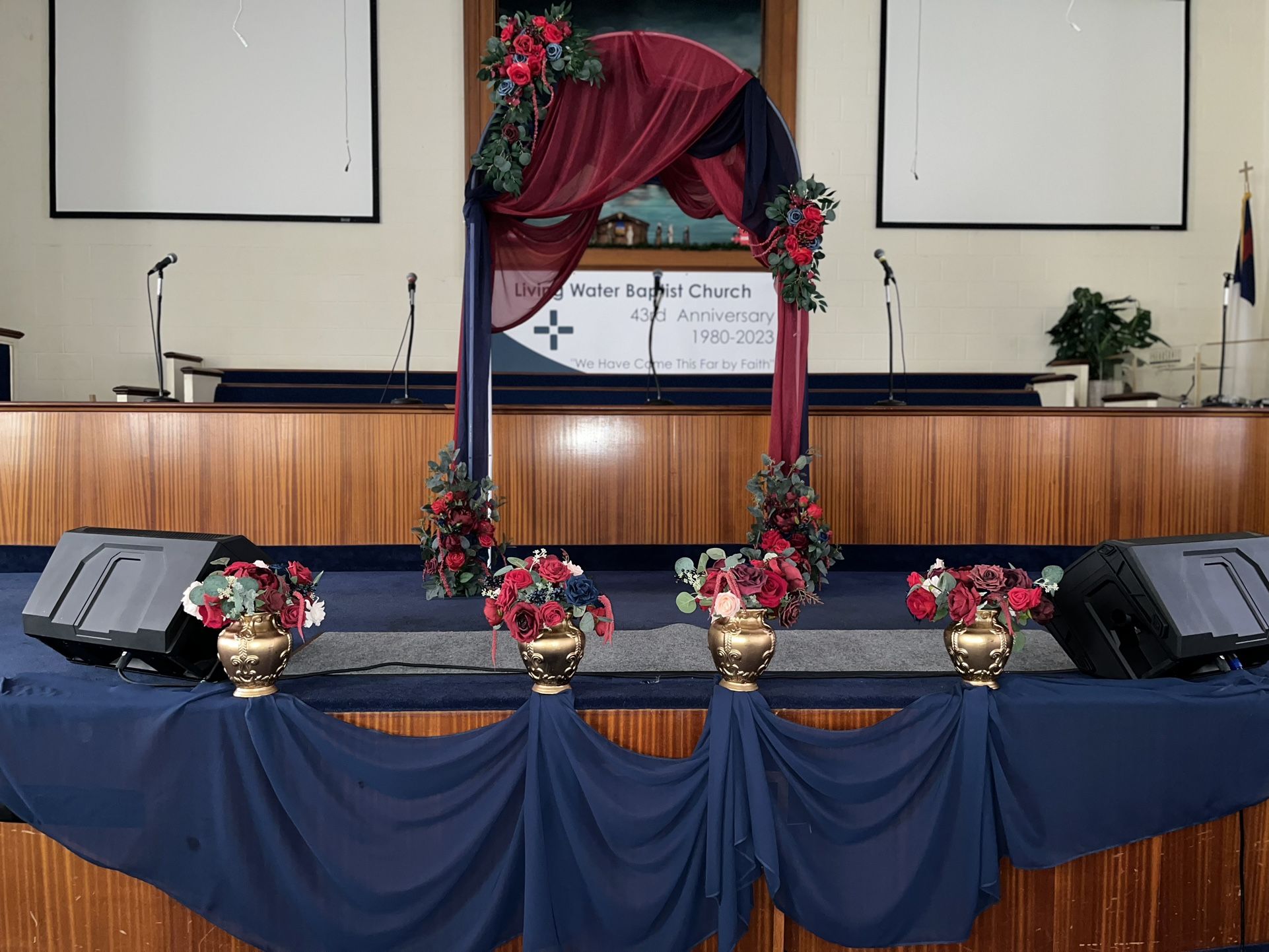 Navy And Burgundy Wedding Decorations