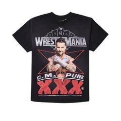 Hellstar x WWE CM Punk T-Shirt 'Black'