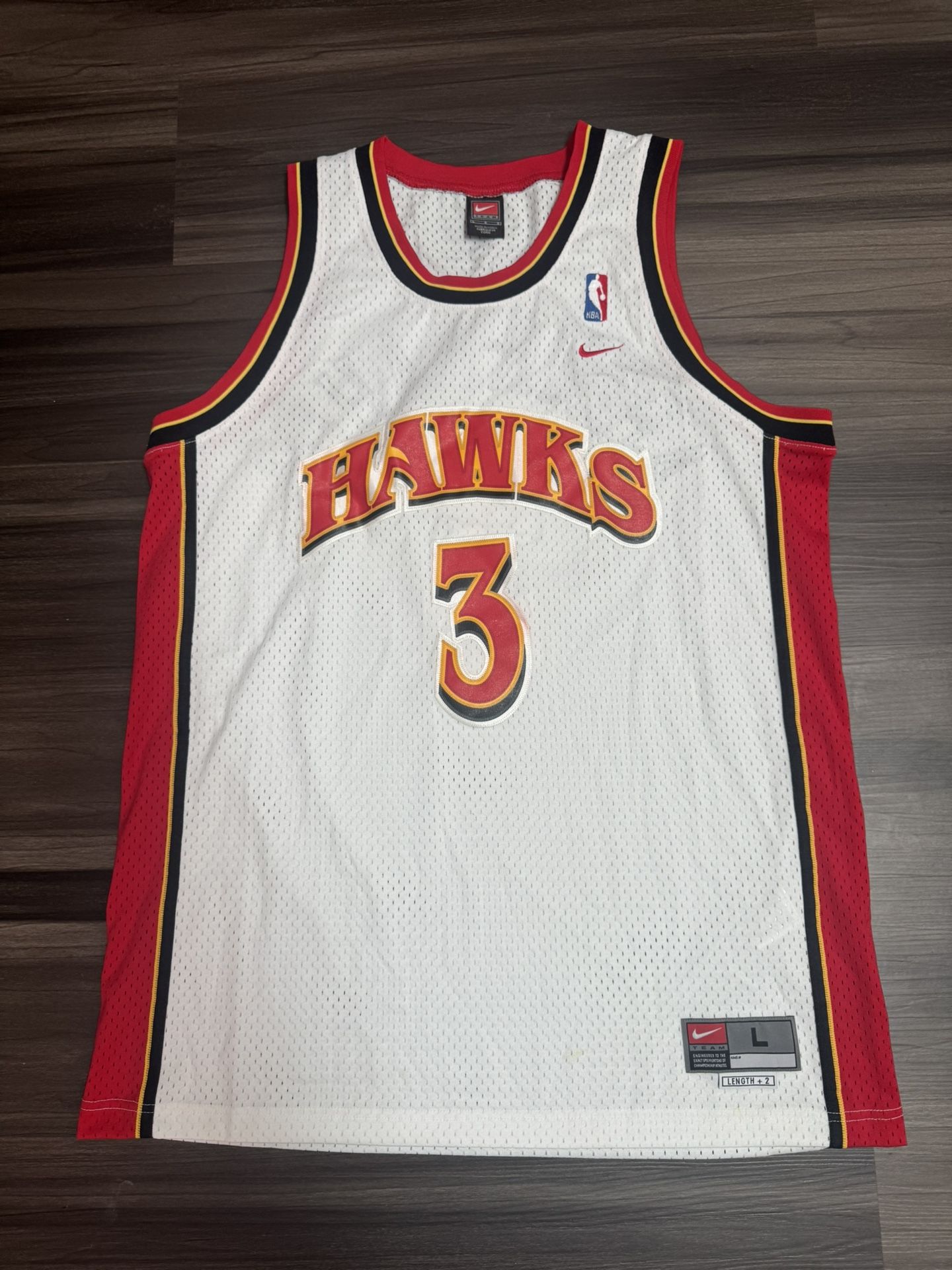Nike Shareef Abdur-Rahim #3 Atlanta Hawks Stitched NBA Jersey Length +2 Men’s L
