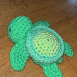 Light Mint Green Mix Crochet Baby Turtle 