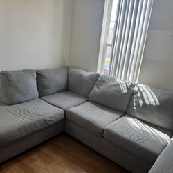 Large Gray Sectional Couch w/ Ottoman (7’ x 11’) – Clean, Gently Used