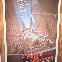 Original 1981 Escape From New York Movie Poster 27x41 – Kurt Russell – Cult Sci-Fi Classic