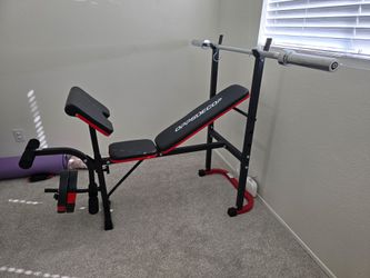 Adjustable Weight Bench with Bar & plates