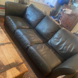 Leather Couch Dark Brown