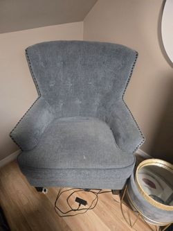 Blue grey accent chair