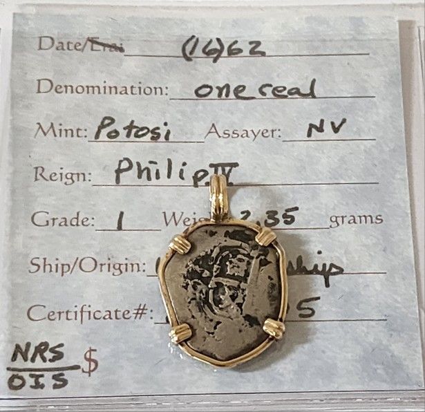 14k/ 1.3g Shipwreck Coin-Date 1662