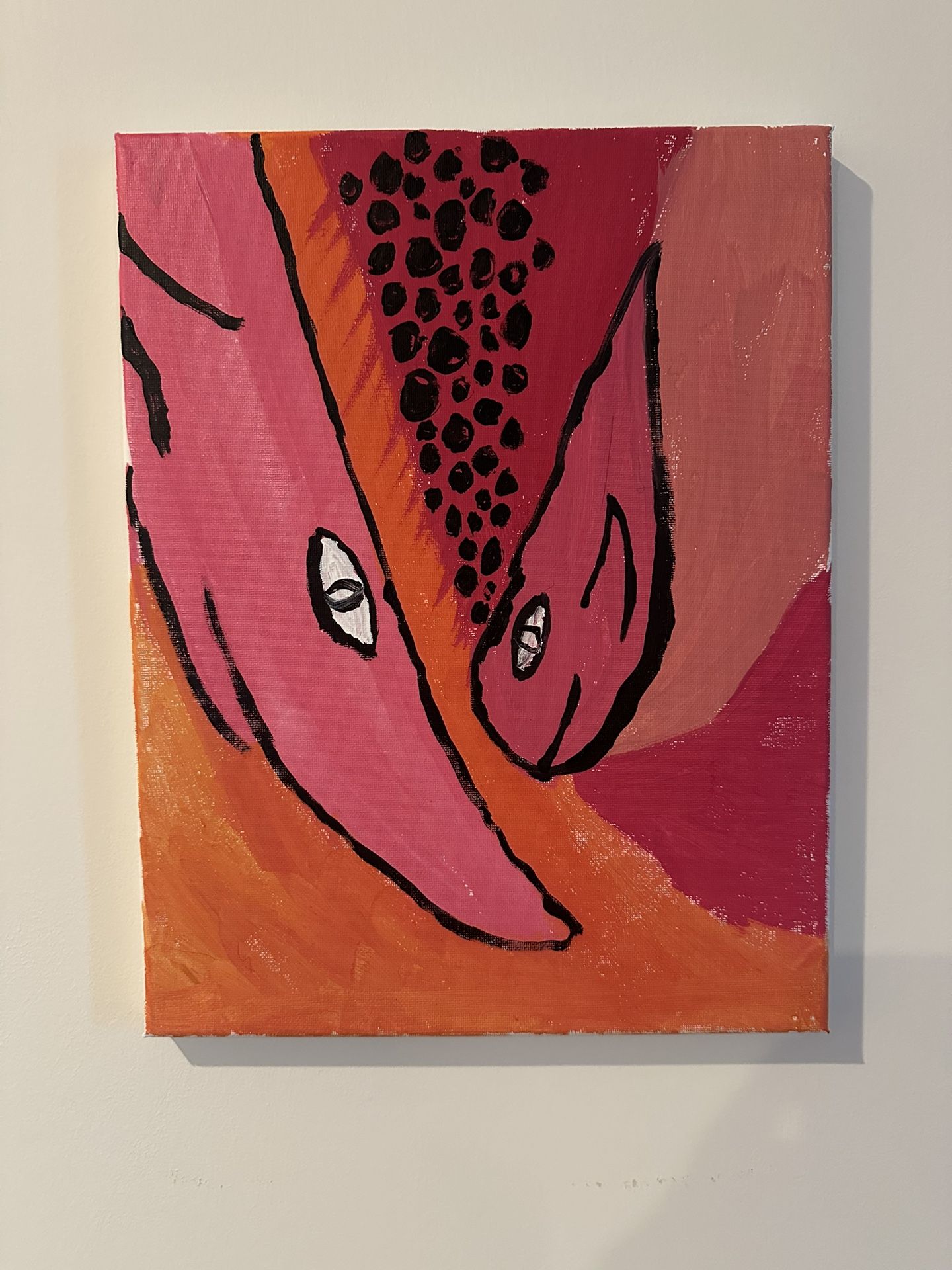 Pink Whale Painting 