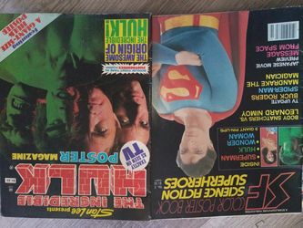 Hulk and superman vintage magazine/posters