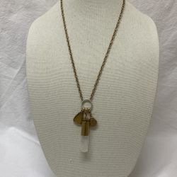 Lucky Brand Clear Quartz &  Geodes Necklace