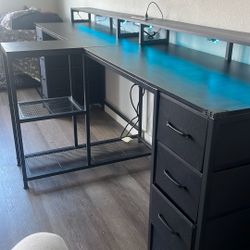 two person computer desk