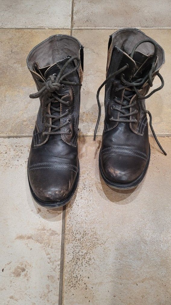 Aldo Military Style Leather Cap Toe Boot