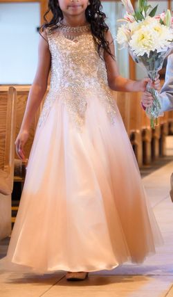 Champagne dress/vestido - youth size 10