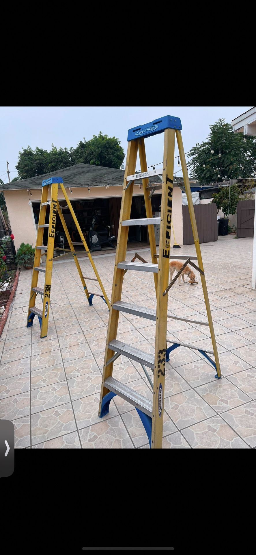 Excellent Condition Fiberglass A Frame Ladders