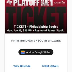 TWO Playoff Bucs Vs Eagles Secrion 121 TICKETS OBO