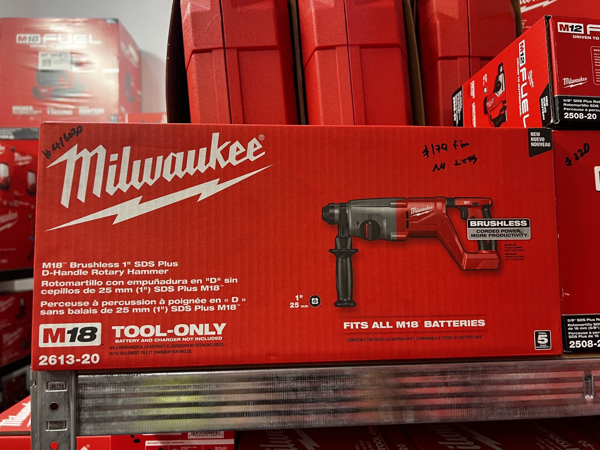 Milwaukee M18 Brushless 1” SDS Plus D-Handle Rotary Hammer Tool Only