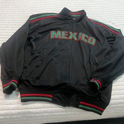 MEXICO Full Zip Track Jacket Original Deluxe Men Size XL Black