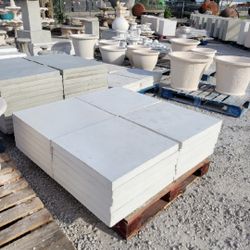 Concrete 24" Patio Pavers White Smooth Finish / Cement Backyard Stepping Stones / Concrete Slab