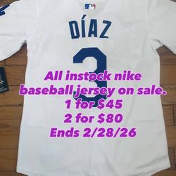 All in stock Nike baseball jerseys on sale. Special orders and customs not included.