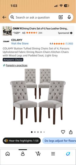 Velvet dining chair, set of 4 beautiful upholstered high end tufted dining room chair. Light gray. Brand new inbox.