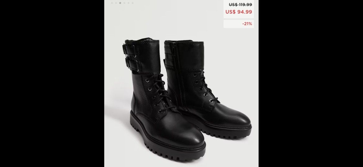 New Mango Zara Women's Leather Shoes Boots Booties Size 6.5 , 36.5