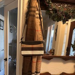 Burberry Crossbody With Coordinating Silk Scarf