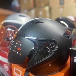 New Matte Black 3/4 Open Face Dot Motorcycle Helmet $75