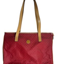VTG Fendi Red FF Monogram Nylon Tote Bag Italy – Wear to Trim – Rare Logo Zip
