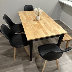 54” Large Table 4 Chairs Bench 
