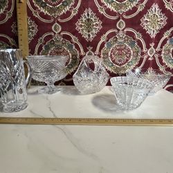 Crystal Bowls Pitcher Basket 
