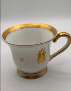 Hand-Painted Limoges France Cup - Gold Napoleonic Bee Motif