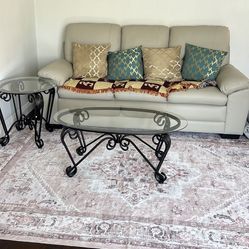 Beige Faux leather Sofa 