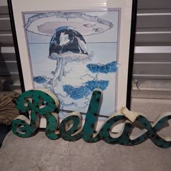 Japanese Frame $25elax Metal Sign $35