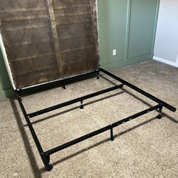 Queen 1/2 Boxspring and Steel Bed Frame
