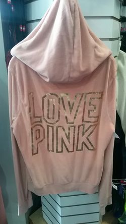 VS Love Pink Terre Cloth Hooded Jacket Size Large