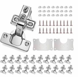 Cabinet Hinges - 24 Pack For 1/2 Inch Overlay Cabinet, Face Frame Concealed 105Deg Self Closing Hinges, Stainless Soft Close Cabinet Door Hinges With 