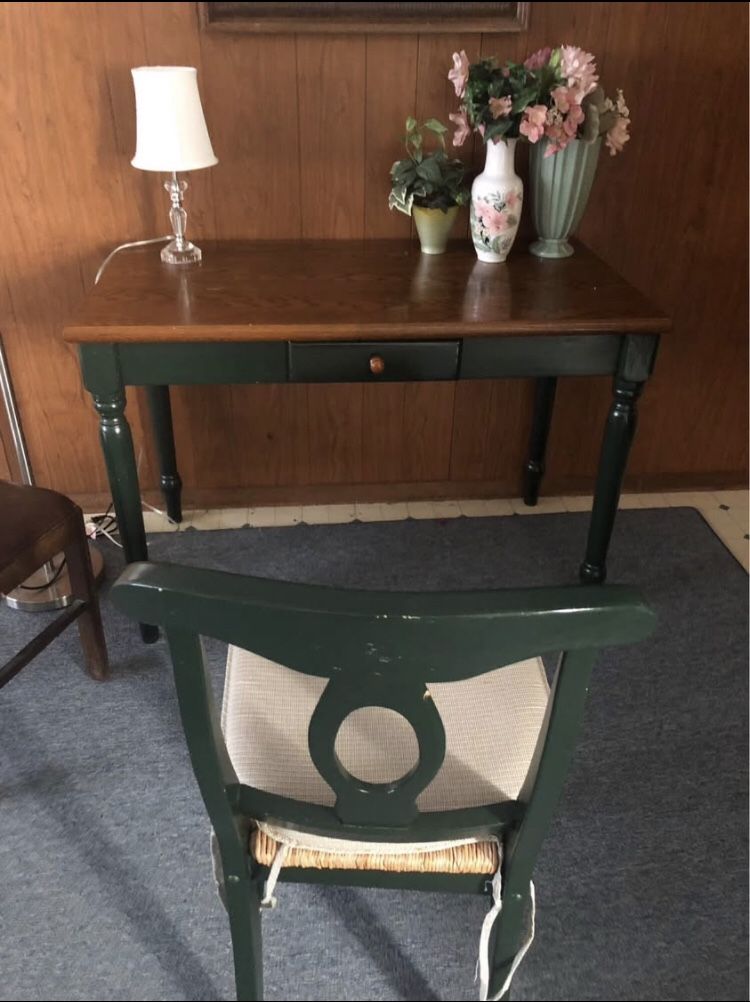 Green Desk And Matching Chair
