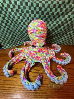 Unique Gift Tropical Blue Handmade Crocheted Octopus Stuffed animal LAYAWAY AVAILABLE