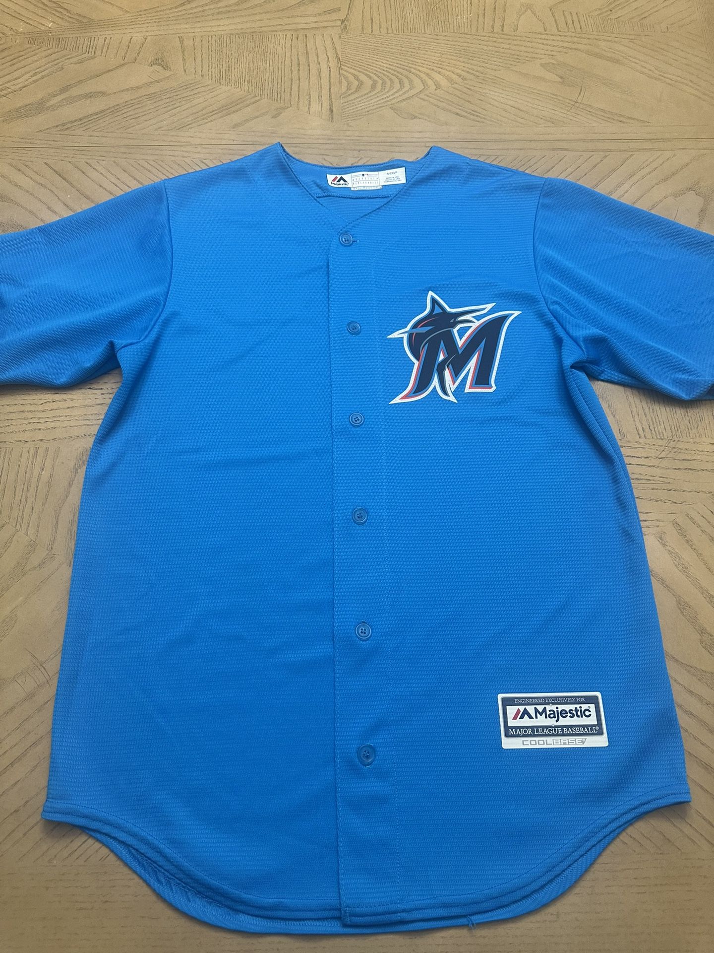 Miami Marlins Majestic Alternate 2019 Official Cool Base Team Jersey – Blue Thunder