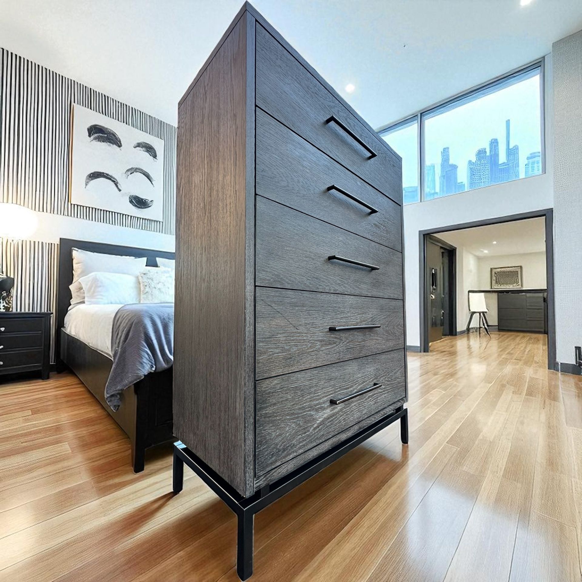 Four Hands- Floating Iron & Oak 5 Drawer Dresser