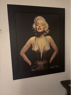 Vintage Marilyn Monroe Wall Art Painting Frame Decoration With Her Signature