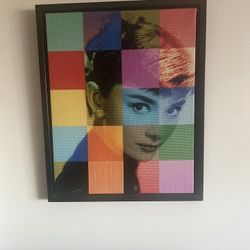 Audrey Hepburn Pop Wall Art Framed Canvas