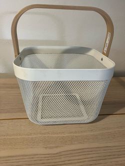 2 IKEA RISATORP White Wire Baskets