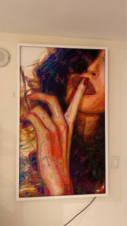 Art piece with lights and paint