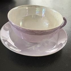 Lavender Lusterware Teacup/ Saucer Set Made In Japan  