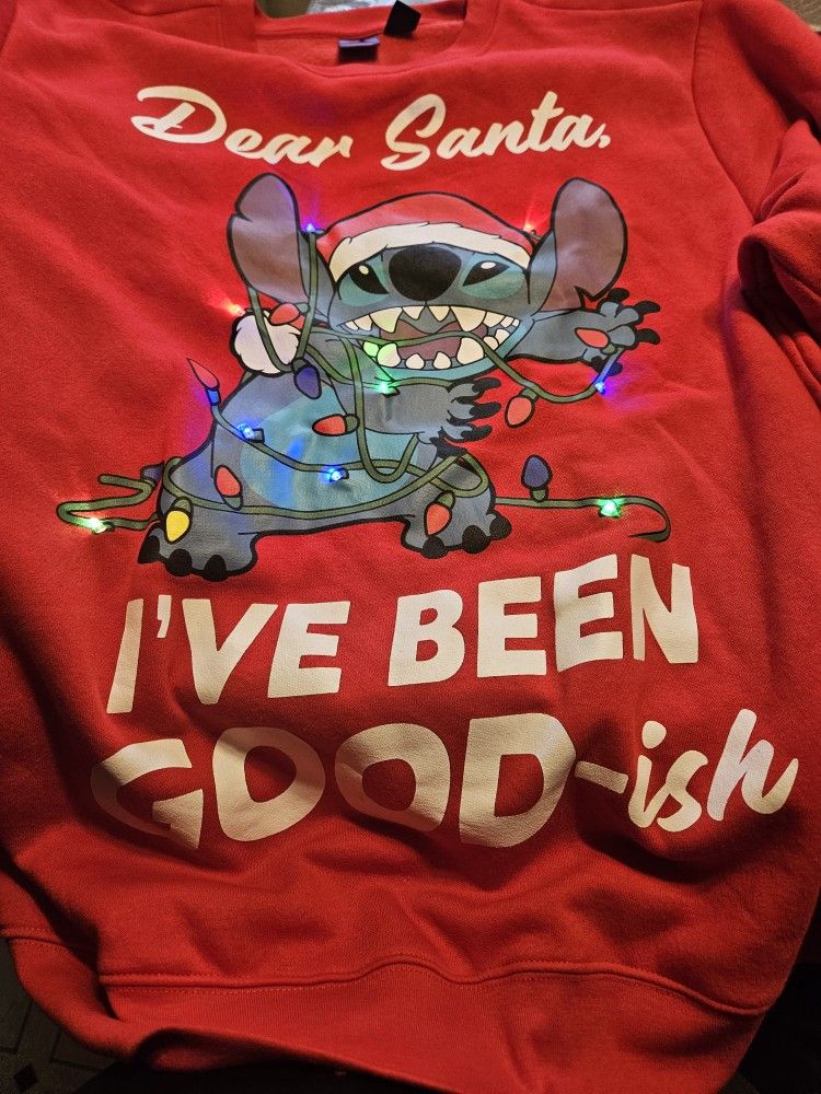 Women's Christmas Stitch Light Up Sweatshirt 2xl