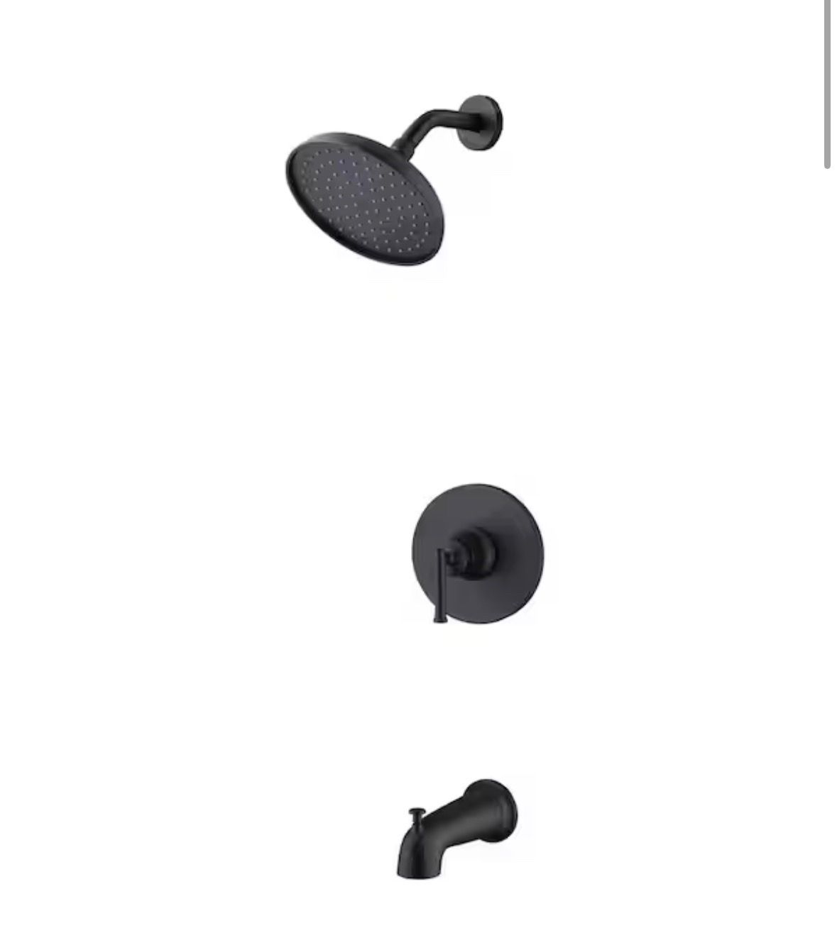 Glacier Bay Oswell Matte Black Tub & Shower Faucet Set 1.8 GPM w/ Valve