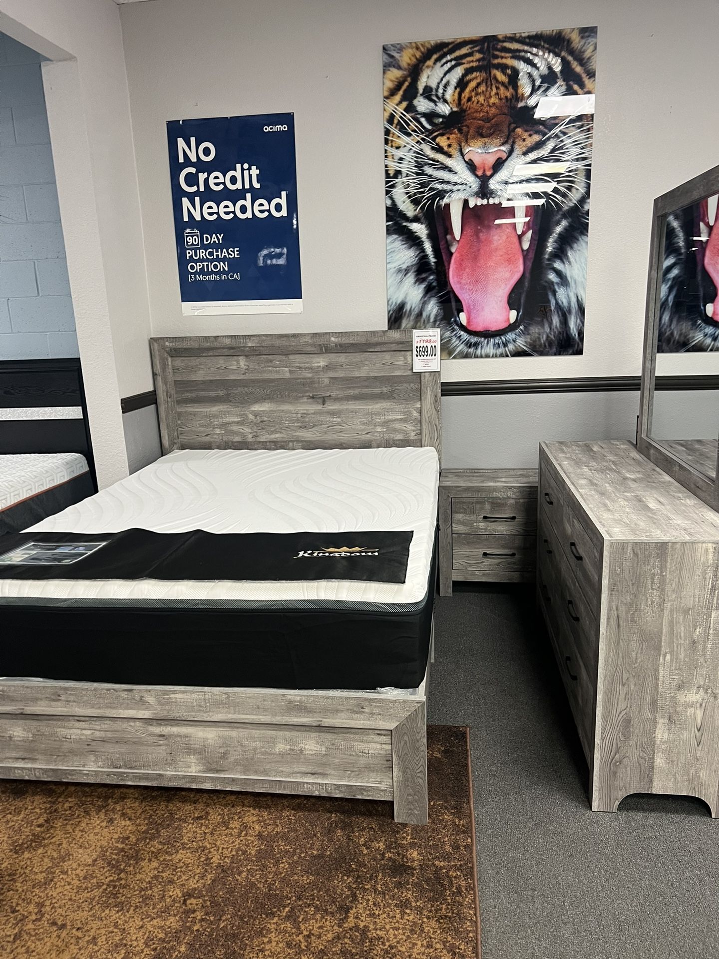 4PC Gray Queen Bedroom Set